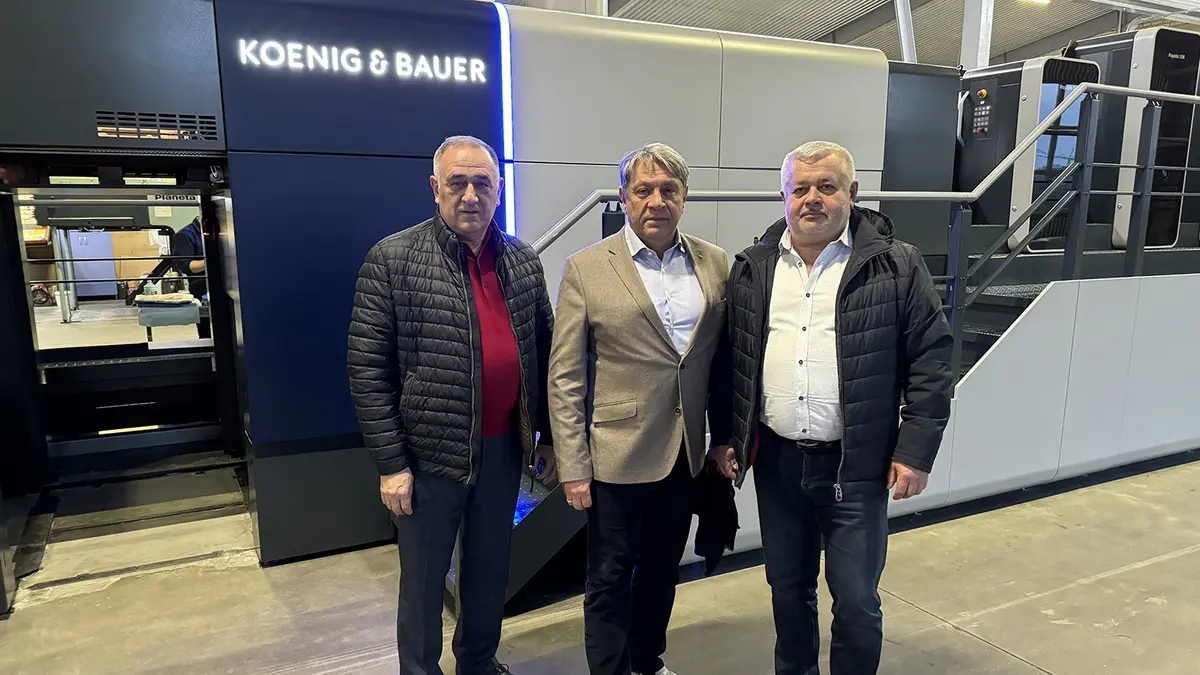 Volodymyr Boitsun, Marketing Director, Igor Levin, Head of Board of Directors, und Yuri Smakula, General Director