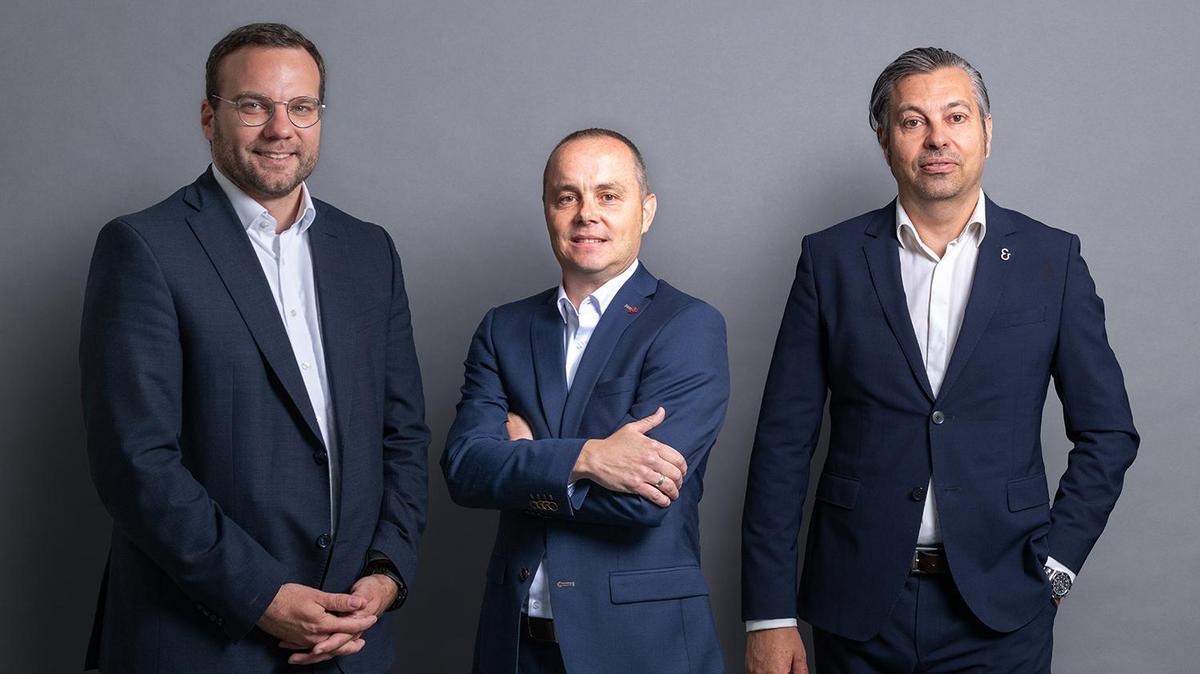 Philipp Zimmermann (CEO, left), Markus Dörr (CFO, centre) and Thomas Potzkai (CTO, right)