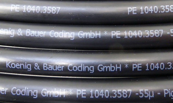 tube marked with PEU ink