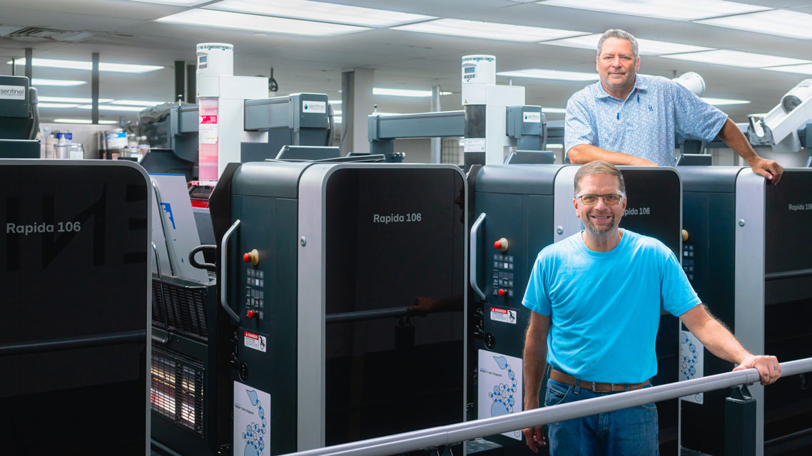 Rapida 106 X and Pamarco Team
